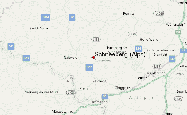 Schneeberg (Alps) Location Map