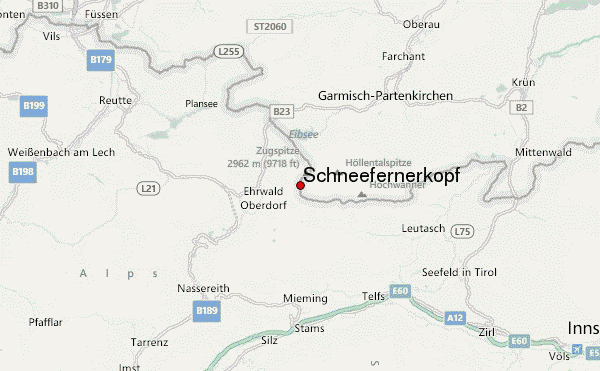 Schneefernerkopf Location Map