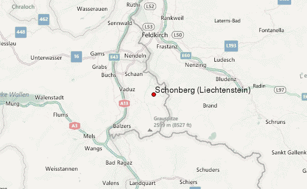 Schönberg (Liechtenstein) Location Map