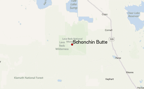 Schonchin Butte Location Map