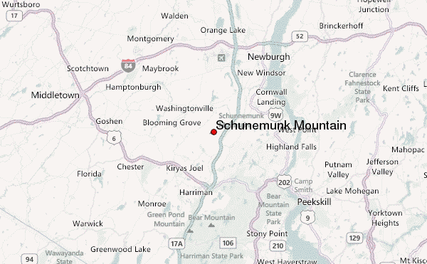 Schunemunk Mountain Location Map