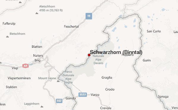 Schwarzhorn (Binntal) Location Map