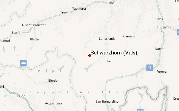 Schwarzhorn (Vals) Location Map