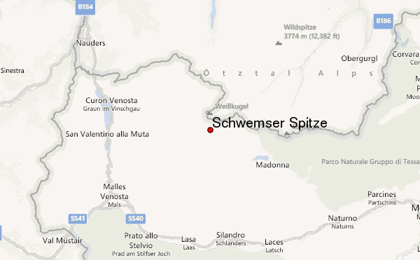 Schwemser Spitze Location Map