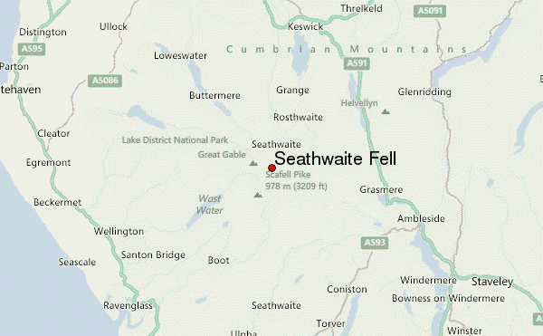 Seathwaite Fell Location Map