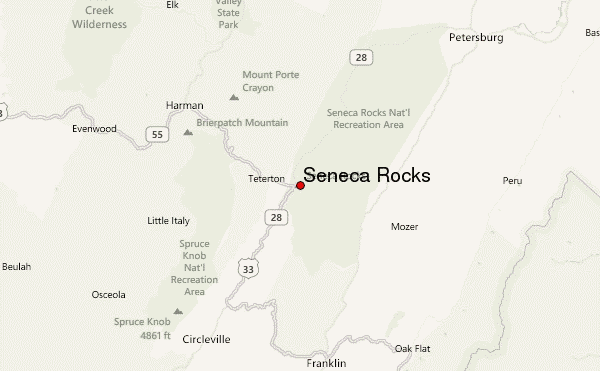 Seneca Rocks Location Map