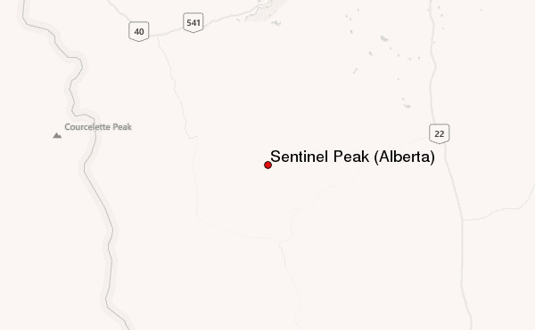 Sentinel Peak (Alberta) Location Map