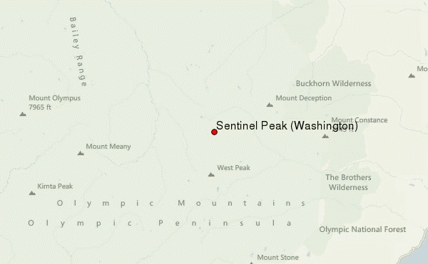 Sentinel Peak (Washington) Location Map