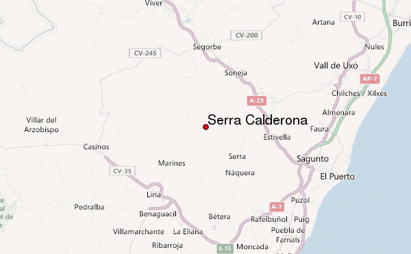 Serra Calderona Location Map