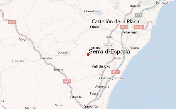 Serra d'Espadà Location Map