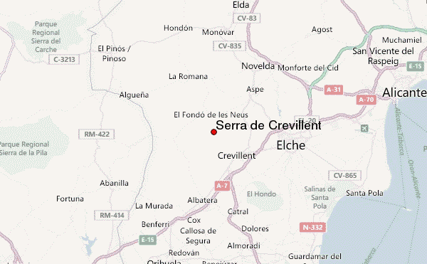Serra de Crevillent Location Map