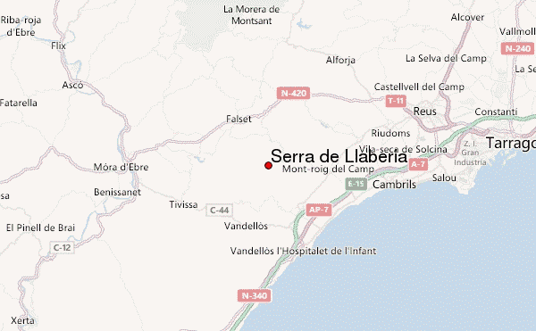 Serra de Llaberia Location Map