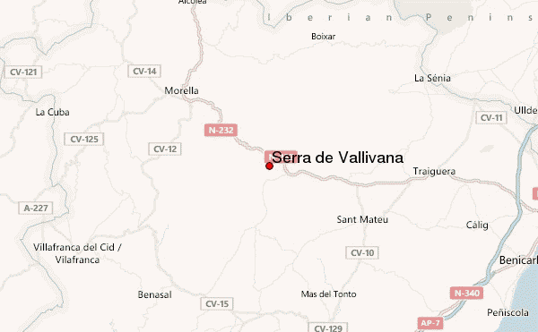Serra de Vallivana Location Map
