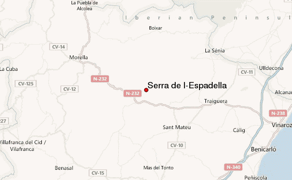 Serra de l'Espadella Location Map