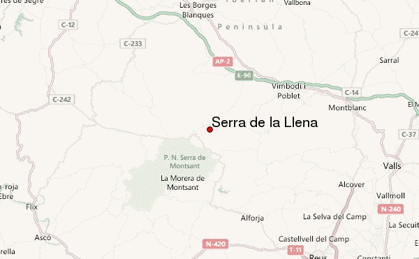 Serra de la Llena Location Map