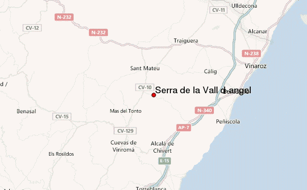 Serra de la Vall d'àngel Location Map