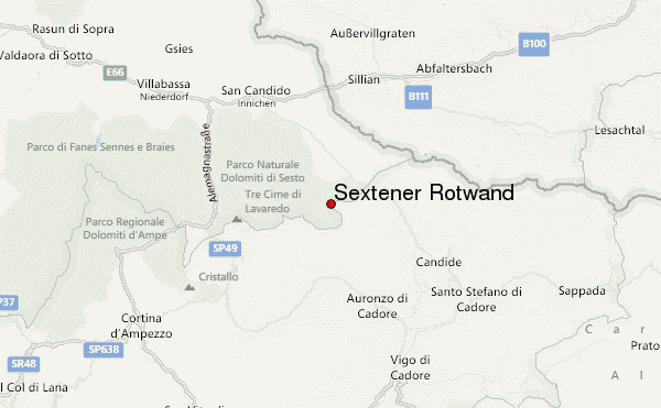 Sextener Rotwand Location Map