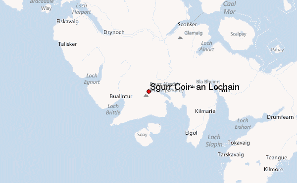 Sgurr Coir' an Lochain Location Map