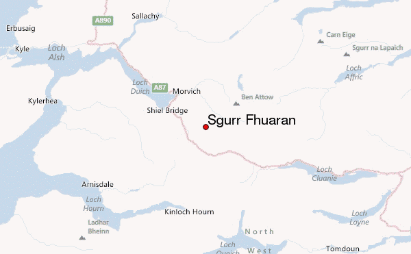 Sgùrr Fhuaran Location Map