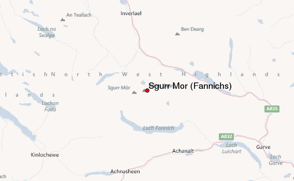 Sgùrr Mòr (Fannichs) Location Map