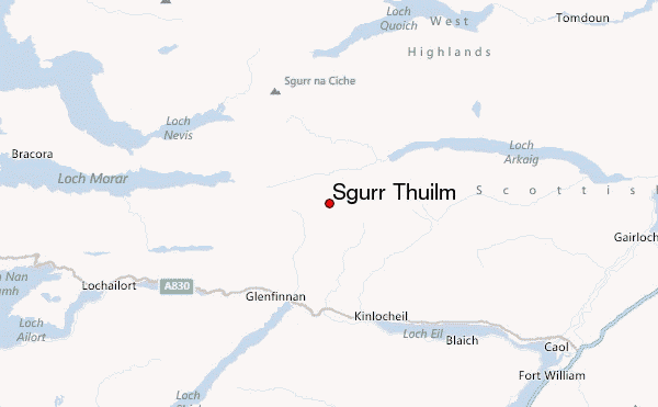 Sgurr Thuilm Location Map