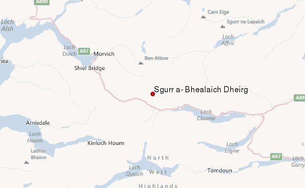 Sgurr a' Bhealaich Dheirg Location Map