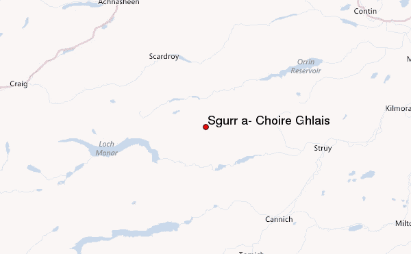 Sgùrr a' Choire Ghlais Location Map