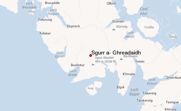 Sgurr a' Ghreadaidh Location Map