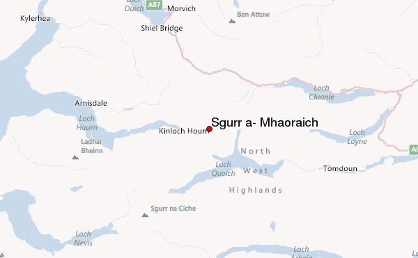 Sgurr a' Mhaoraich Location Map