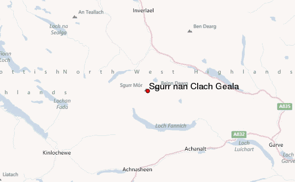 Sgurr nan Clach Geala Location Map