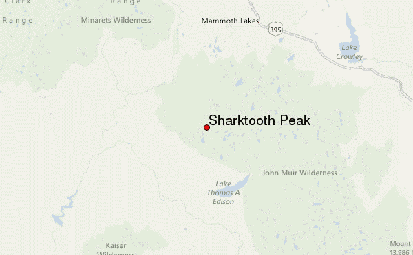 Sharktooth Peak Location Map