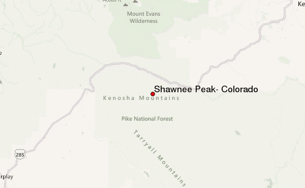 Shawnee Peak, Colorado Location Map
