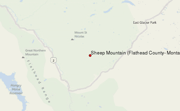 Sheep Mountain (Flathead County, Montana) Location Map