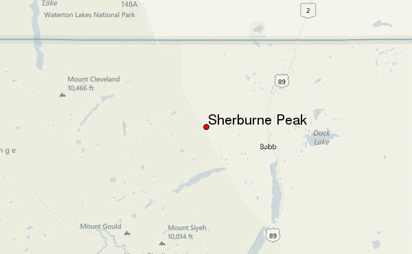 Sherburne Peak Location Map