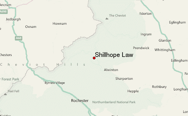 Shillhope Law Location Map