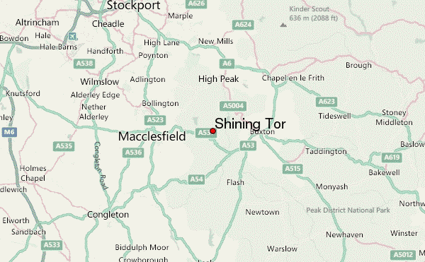 Shining Tor Location Map