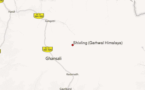 Shivling (Garhwal Himalaya) Location Map