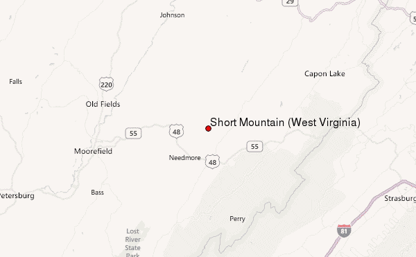 Short Mountain (West Virginia) Location Map