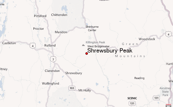 Shrewsbury Peak Location Map