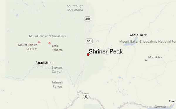 Shriner Peak Location Map