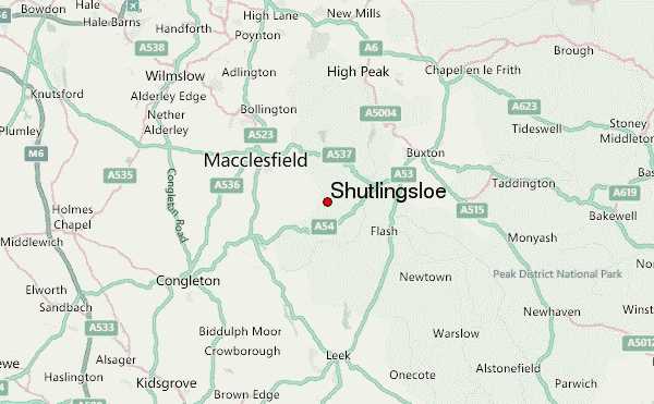 Shutlingsloe Location Map
