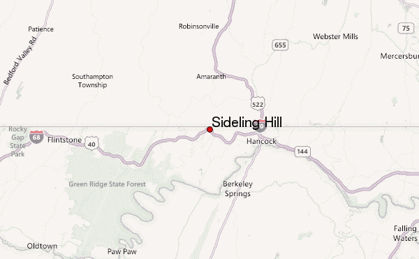 Sideling Hill Location Map