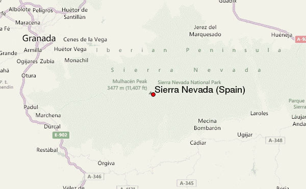 Sierra Nevada (Spain) Location Map