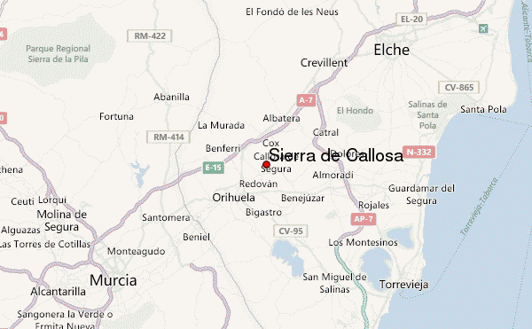 Sierra de Callosa Location Map