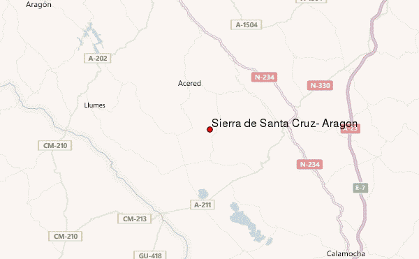 Sierra de Santa Cruz, Aragon Location Map