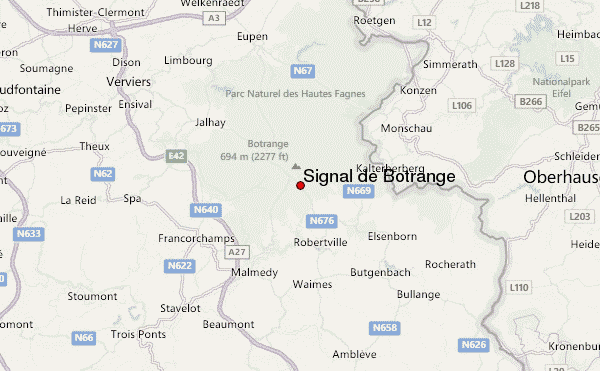 Signal de Botrange Location Map