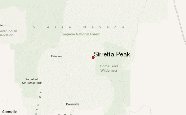 Sirretta Peak Location Map