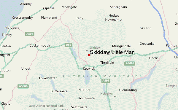 Skiddaw Little Man Location Map