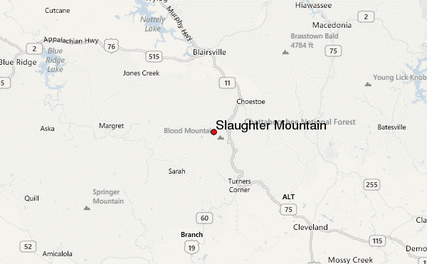 Slaughter Mountain Location Map