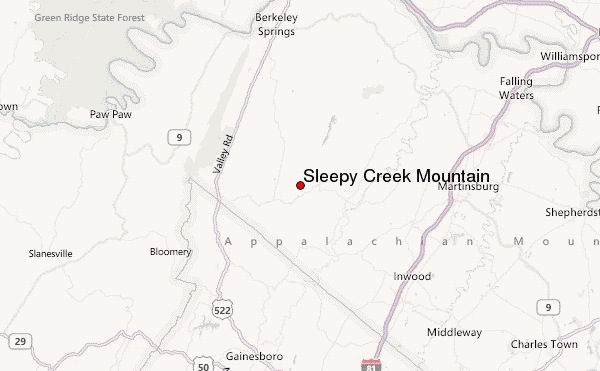 Sleepy Creek Mountain Location Map